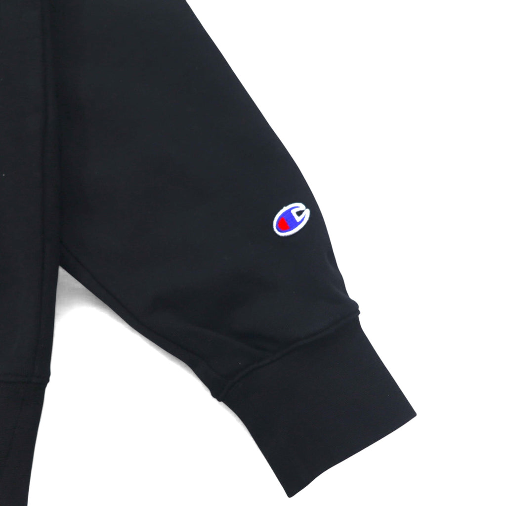 Champion Pullover Sweatshirt Hoodie M Black Cotton Big Logo C3-R101