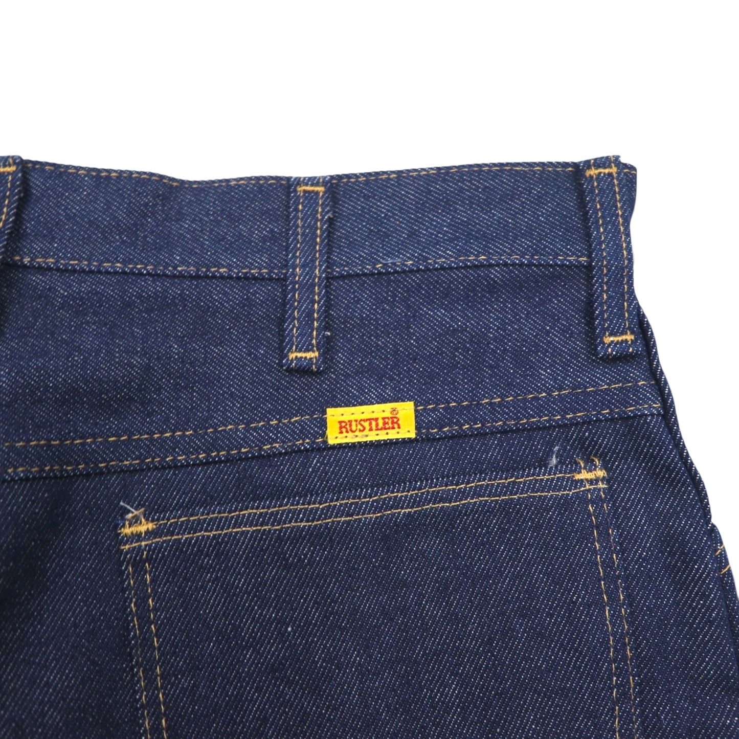 RUSTLER (Wrangler) 90s Rigid Flare Denim Jeans, Size L, Indigo, Bootcut, 87620NV