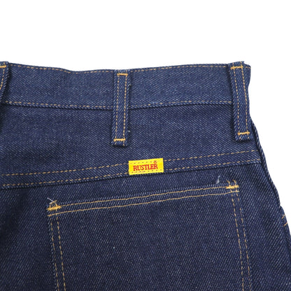 RUSTLER (Wrangler) 90s Rigid Flare Denim Jeans, Size L, Indigo, Bootcut, 87620NV