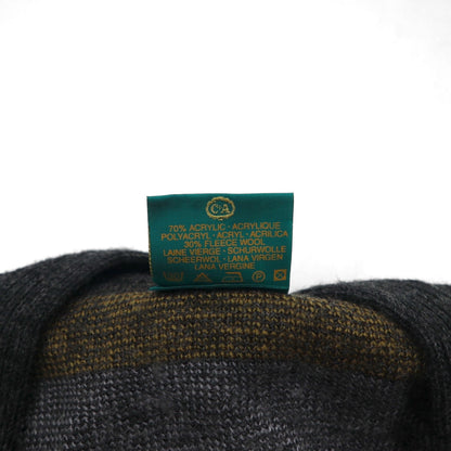 Vintage Jacquard Cardigan Canda ウール ニット カーディガン XL マルチカラー 総柄
