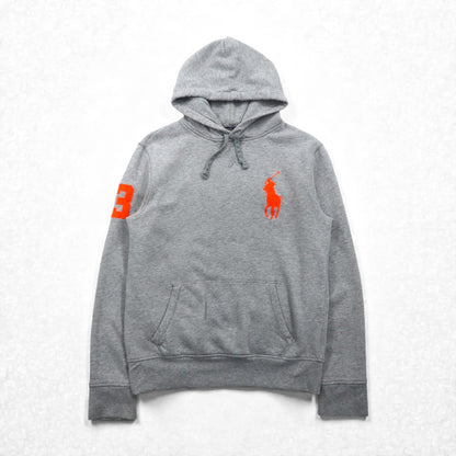 Polo Ralph Lauren ビッグポニー 刺繍 プルオーバー パーカー M グレー コットン カンガルーポケット