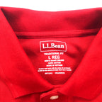 L.L.Bean 長袖 ポロシャツ L レッド コットン 鹿の子 TRADITIONAL FIT 300459