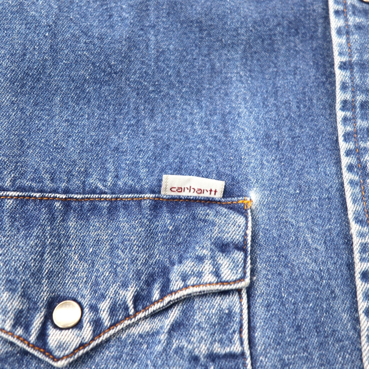 carhartt 80年代 デニム ウエスタンシャツ L ブルー コットン スナップボタン