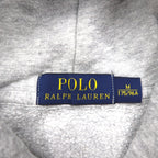 Polo Ralph Lauren Big Pony Embroidery Pullover Hoodie M Gray Cotton Kangaroo Pocket