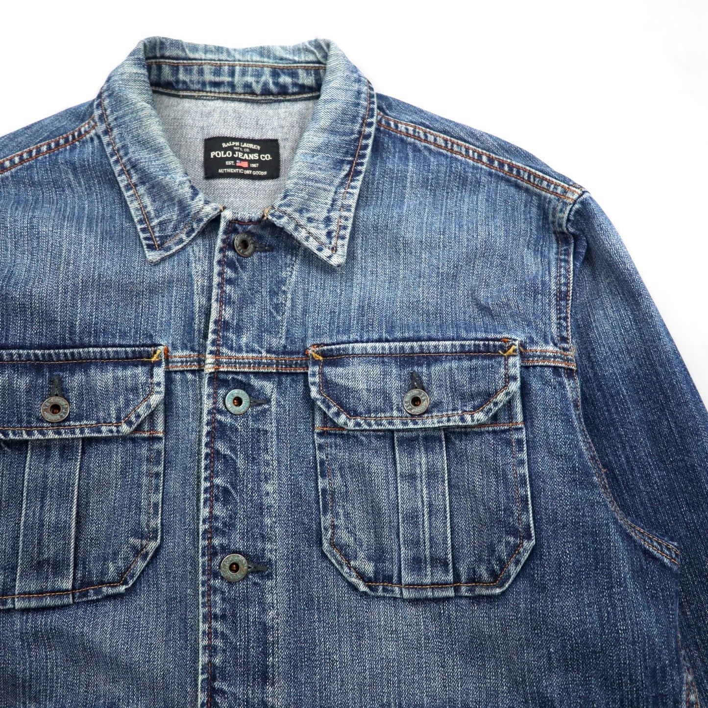POLO JEANS (RALPH LAUREN) 90s Denim Jacket, Size L, Indigo, GIVE JAKET 3YU18