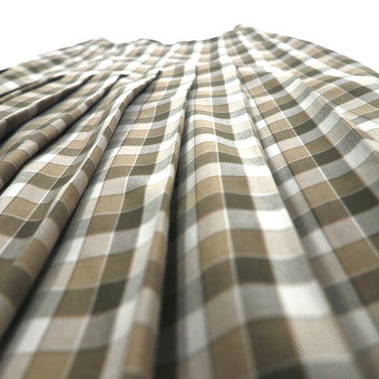 GIVENCHY 80年代 オールド プリーツスカート M ブラウン チェック ウール 日本製