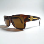 Gianni Versace Square Wellington Sunglasses in Tortoiseshell Medusa MOD.372/DM, Made in Italy
