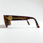 Gianni Versace Square Wellington Sunglasses in Tortoiseshell Medusa MOD.372/DM, Made in Italy