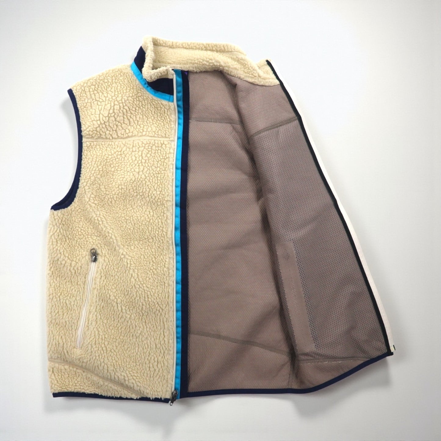 Patagonia クラシック レトロ X Classic RetroX Vest ボア フリースベスト S ナチュラル × ネイビー 23047