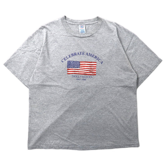 日本然リトテ-古着オンライン-USA製 DELTA プリントTシャツ XL グレー 星条旗 コットン CELEBRATE AMERICA ビッグサイズ-USA MADE DELTA Print T -shirt XL Gray Starstable Flag Celebrate America Big Size