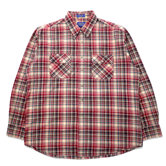 PENDLETON フランネルシャツ XL レッド チェック コットン HIKER SHIRT