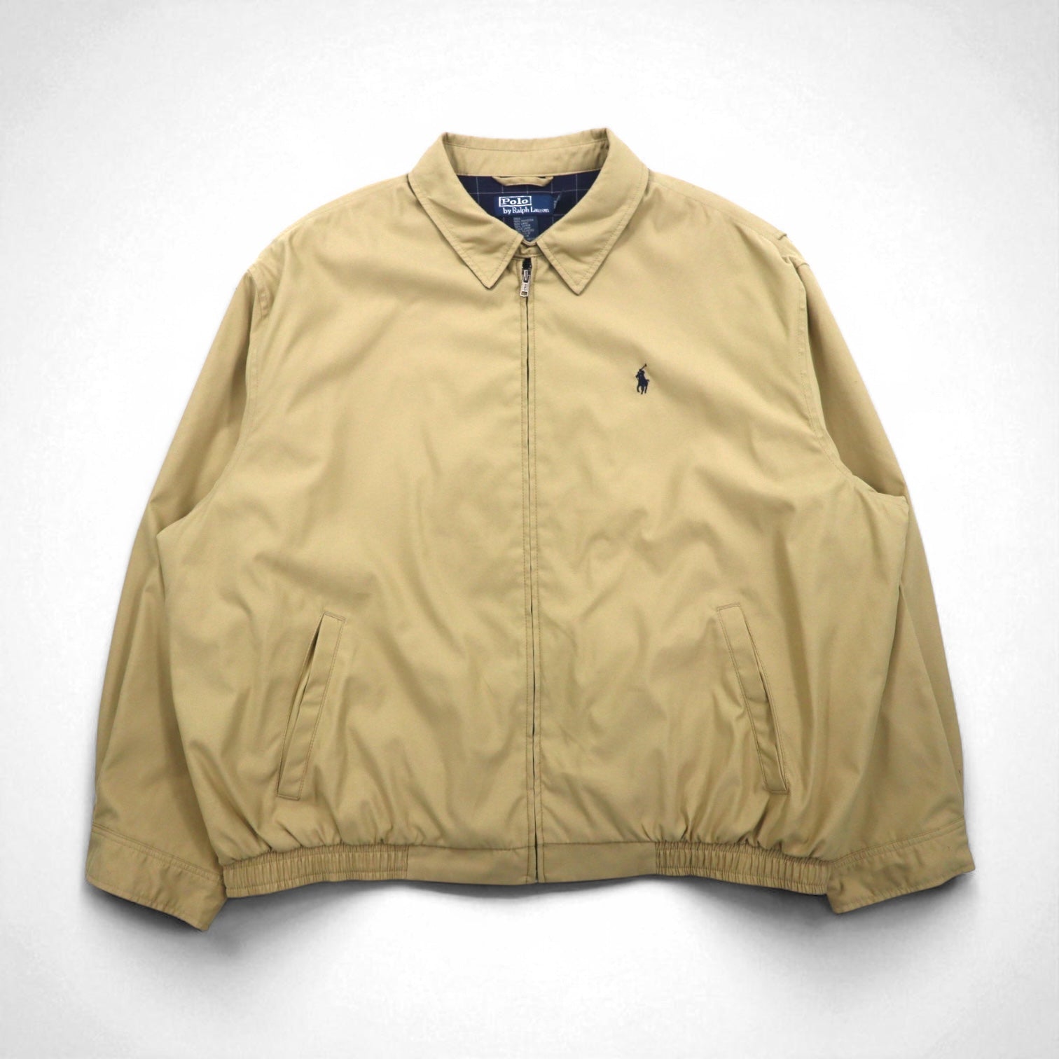 Polo Ralph Lauren 90s Swing Top Harrington Jacket, XL, Beige, Chin Strap, Small Pony Embroidery