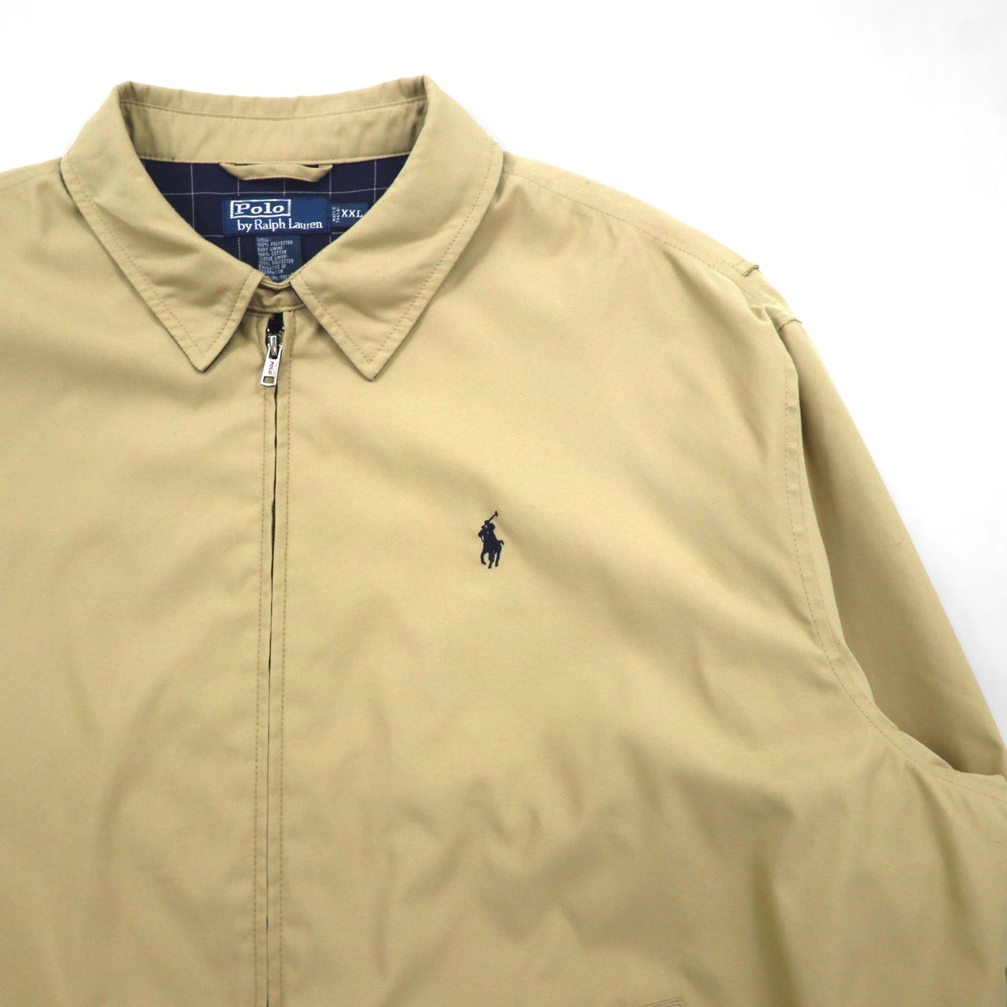 Polo Ralph Lauren 90年代 スウィングトップ ハリントンジャケット XL ベージュ チンストラップ スモールポニー刺繍