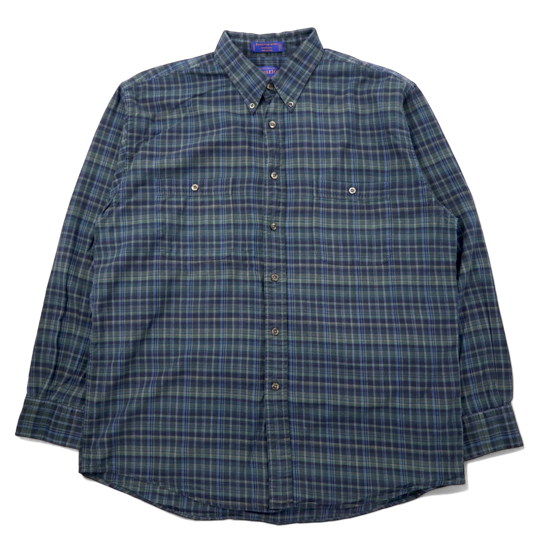 日本然リトテ-古着オンライン-PENDLETON フランネル ボタンダウンシャツ L グリーン チェック コットン EXPEDITION SHIRT-PENDLETON Flannel button-down Shirts L Green Checked Cotton EXPEDITION SHIRT