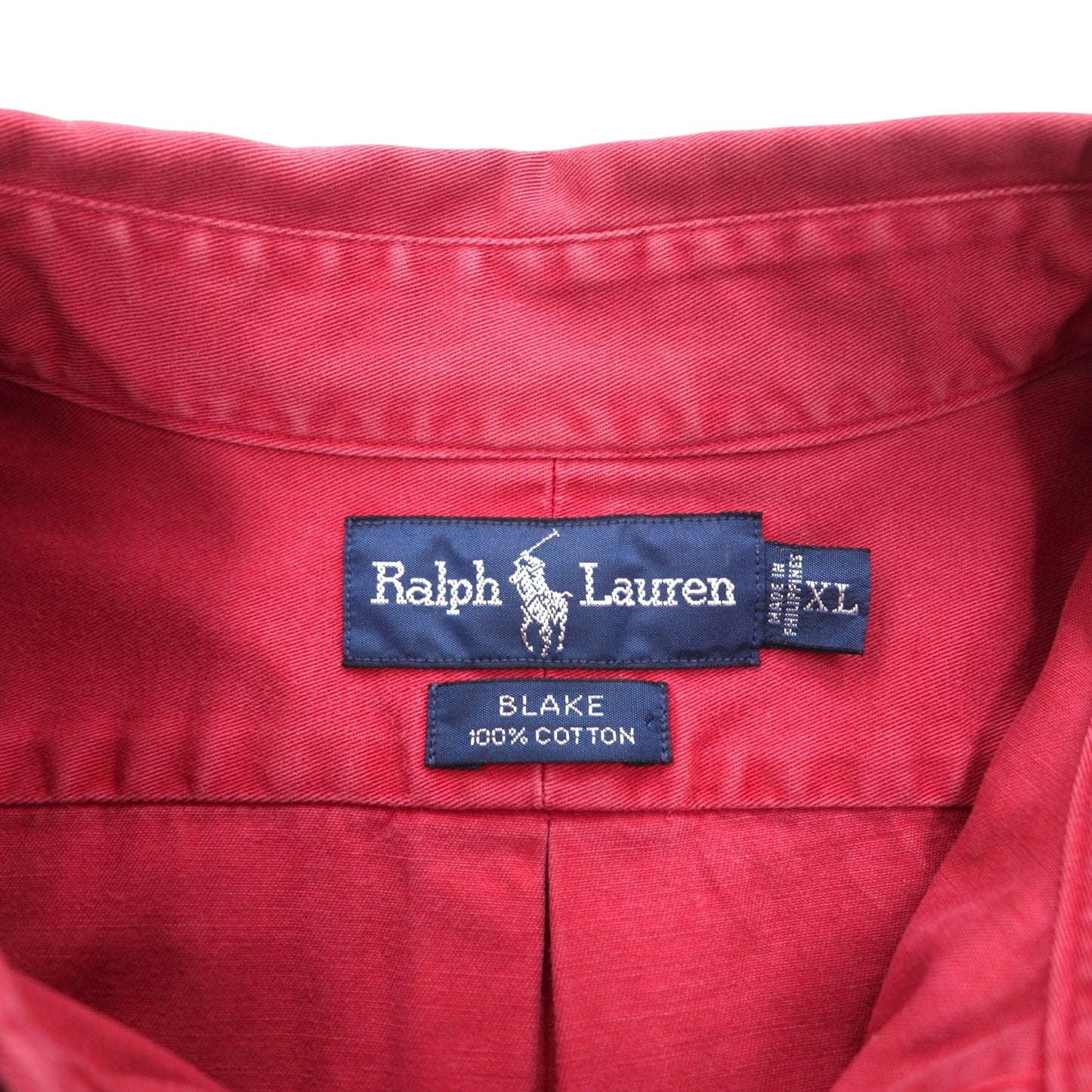 RALPH LAUREN 90年代 ボタンダウンシャツ XL レッド コットン BLAKE スモールポニー刺繍