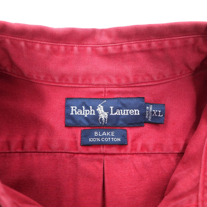 RALPH LAUREN 90年代 ボタンダウンシャツ XL レッド コットン BLAKE スモールポニー刺繍