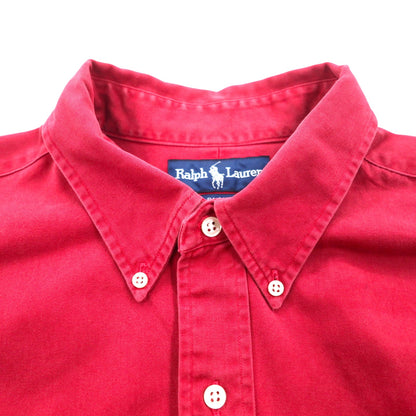 RALPH LAUREN 90年代 ボタンダウンシャツ XL レッド コットン BLAKE スモールポニー刺繍