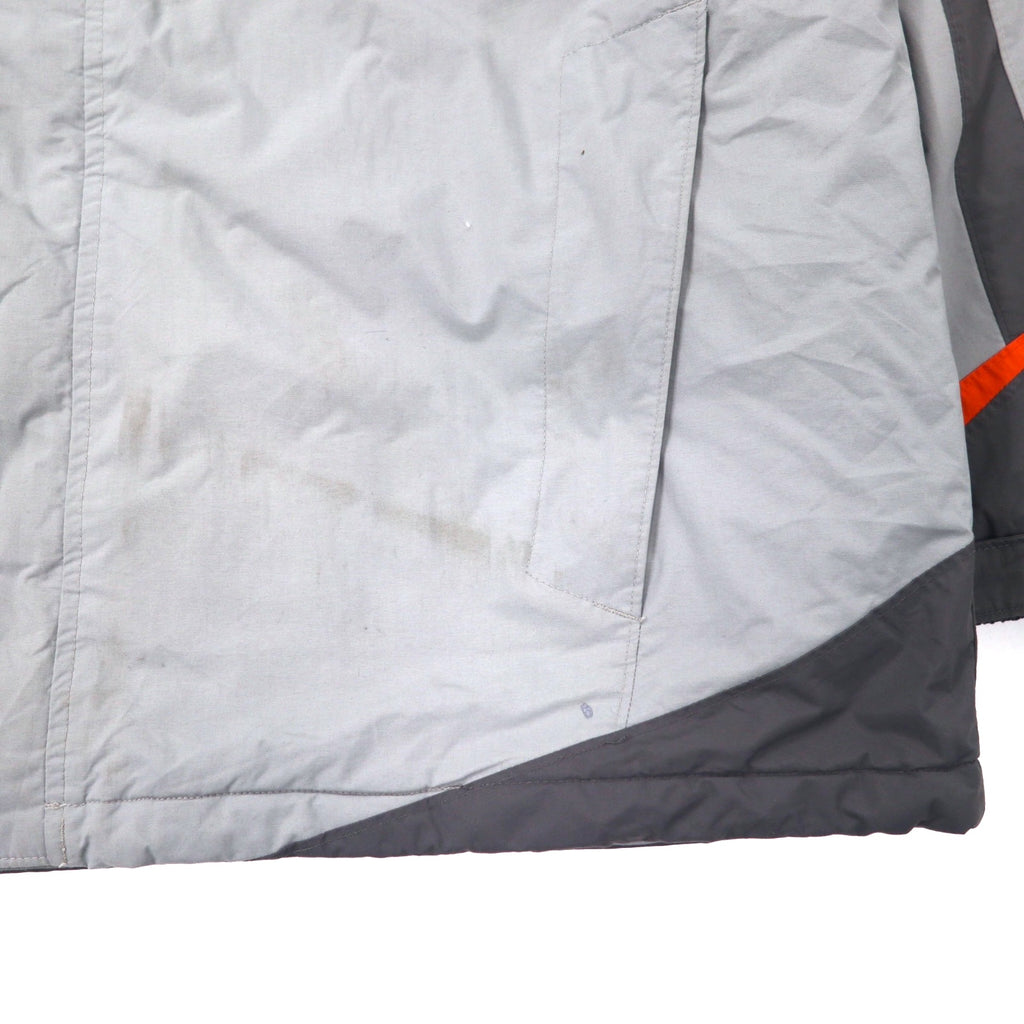 Columbia Padding Jacket XXL Grey Nylon Waterproof Padded Hood Retractable Big Size XM4352