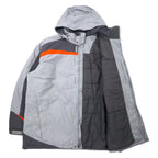 Columbia Padding Jacket XXL Grey Nylon Waterproof Padded Hood Retractable Big Size XM4352