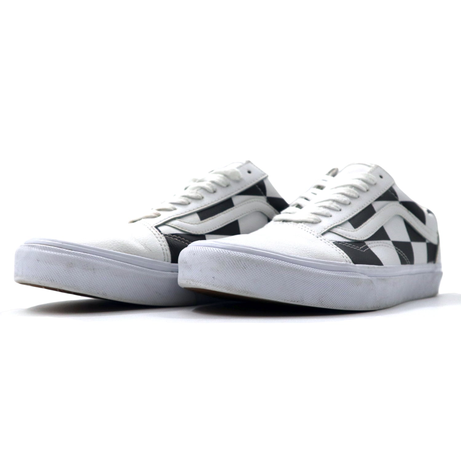 VANS Vintage School Sneakers US10.5 White Black Checker PVC ...