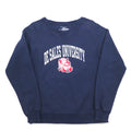 Champion Reverse Weave College Sweatshirt M Navy DE SALES UNIVERSITY Arch Logo Front V