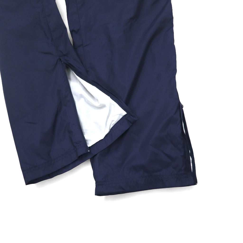 Reebok 90s nylon track pants, jersey, L, navy, vector logo embroidery, slit, zip hem