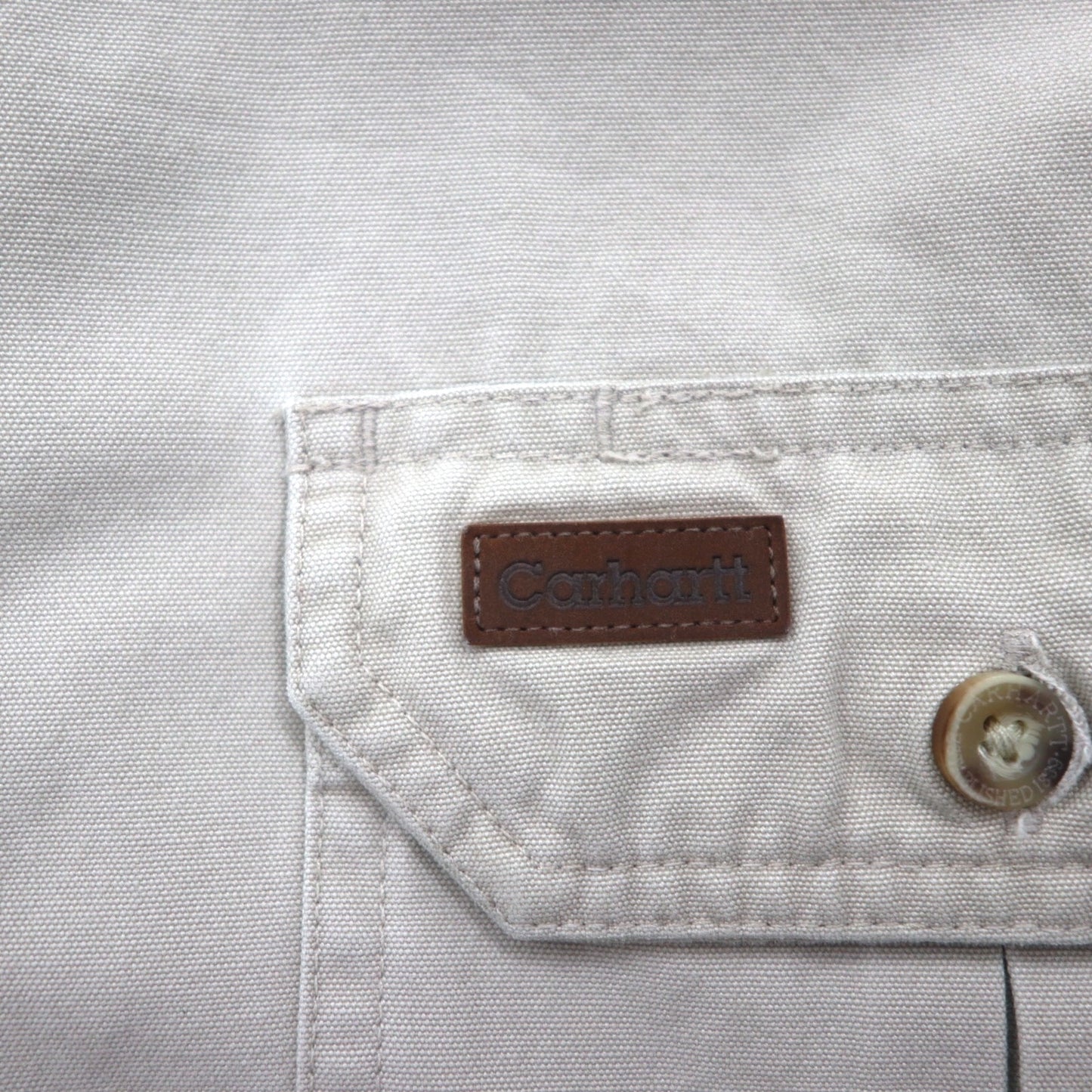 carhartt ワーク シャツ L ベージュ コットン キャンバス 胸ポケット S113STN