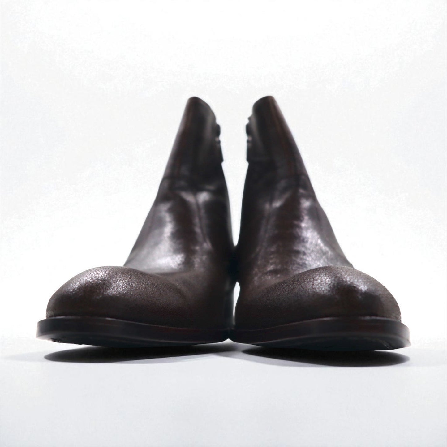 KENZO Japanese-made leather side-zip boots, size 26.5cm, cracked finish, Goodyear welt construction, 30923245023