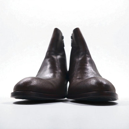 KENZO Japanese-made leather side-zip boots, size 26.5cm, cracked finish, Goodyear welt construction, 30923245023