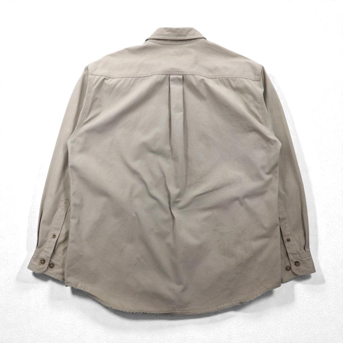 carhartt Work Shirt L Beige Cotton Canvas Chest Pocket S113STN