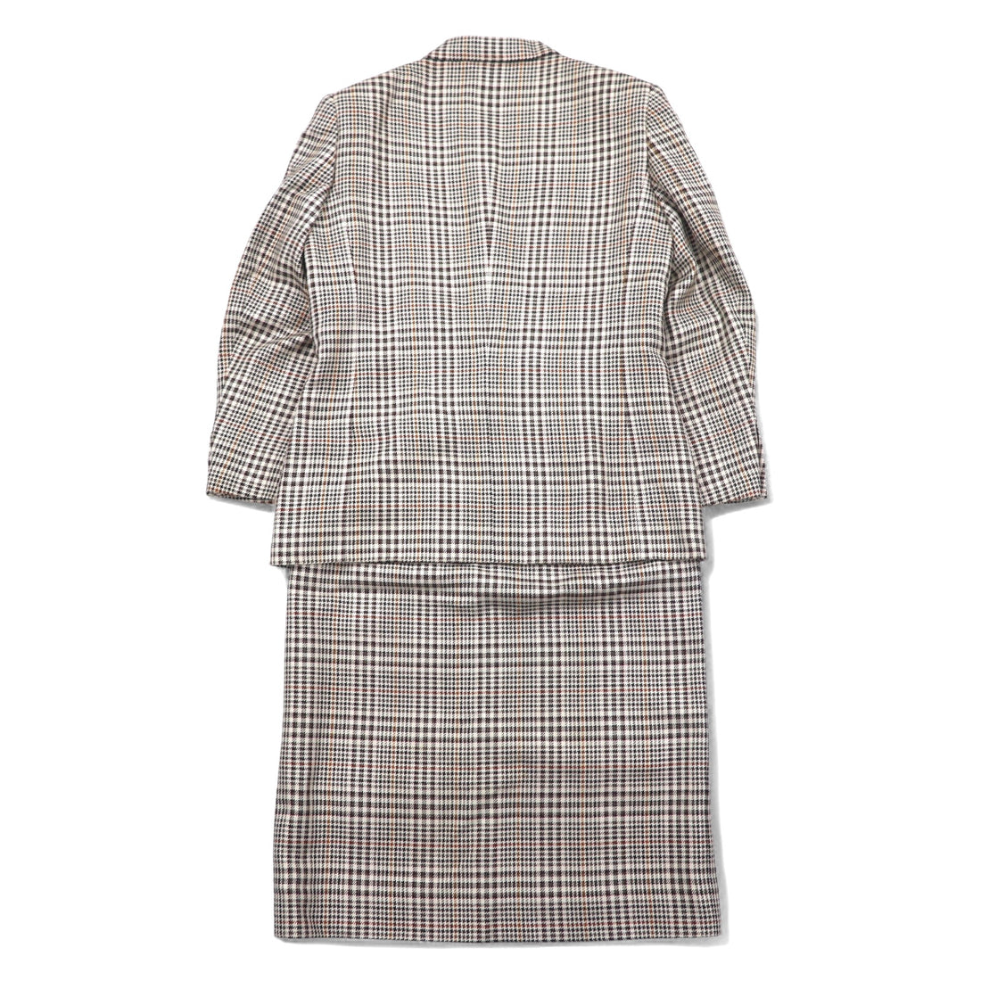 Burberrys Silk Double Breasted Suit Set M Beige Check Wool WILLIAM BROWN