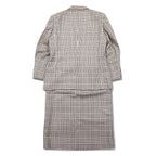 Burberrys Silk Double Breasted Suit Set M Beige Check Wool WILLIAM BROWN