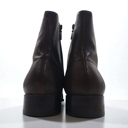 KENZO Japanese-made leather side-zip boots, size 26.5cm, cracked finish, Goodyear welt construction, 30923245023