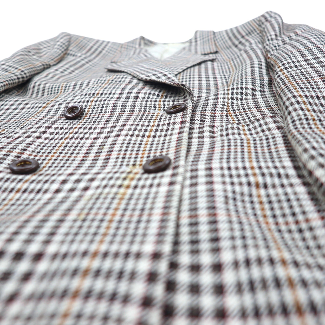 Burberrys Silk Double Breasted Suit Set M Beige Check Wool WILLIAM BROWN