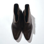KENZO Japanese-made leather side-zip boots, size 26.5cm, cracked finish, Goodyear welt construction, 30923245023