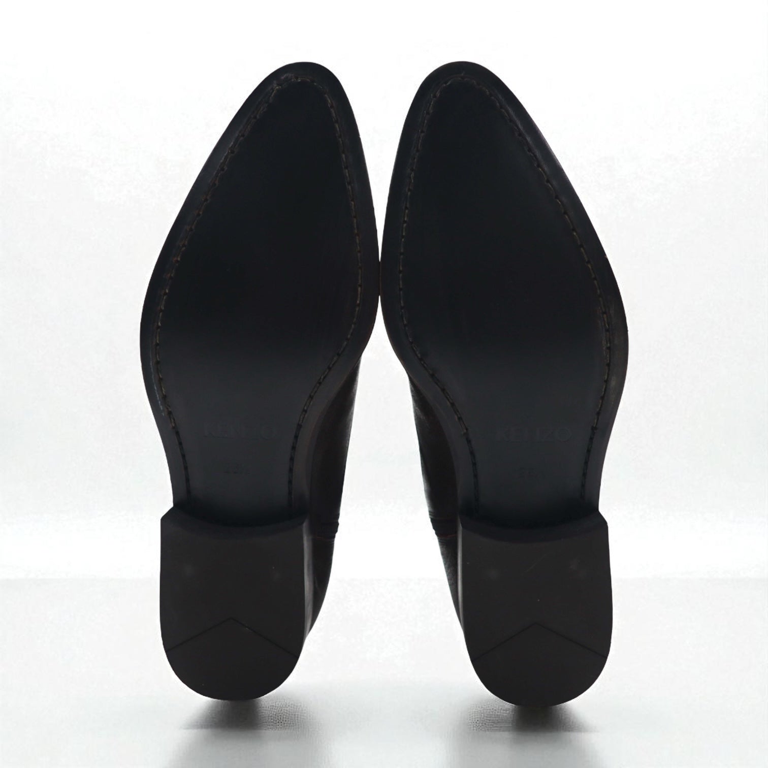 KENZO Made in Japan Leather Side Zip Boots, US8.5, Cracked