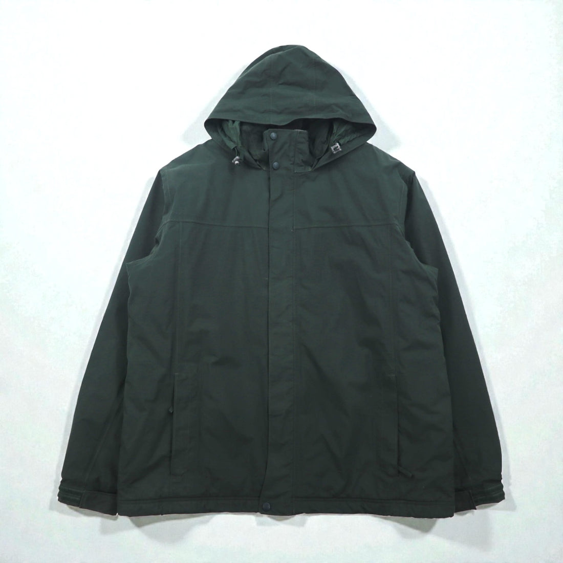 L.L.Bean Waterproof Mountain Parka with Padded Fleece Liner, XL, Green, Thinsulate Hood Storage, DCY5