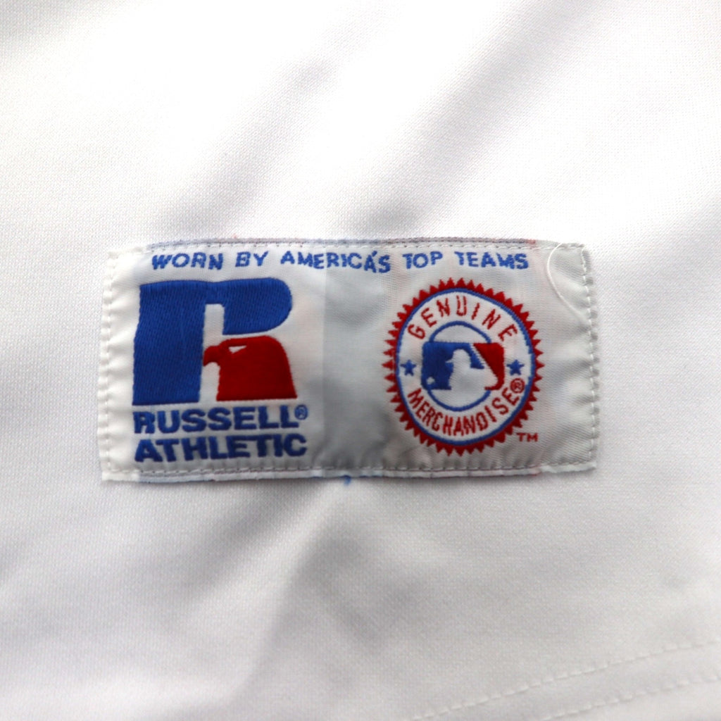 RUSSELL ATHLETICS 90s MLB Baseball Shirt L White Polyester Braves Numbering