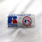 RUSSELL ATHLETICS 90s MLB Baseball Shirt L White Polyester Braves Numbering