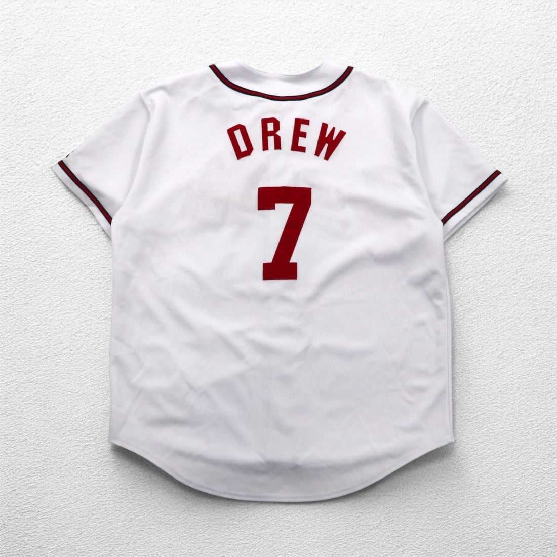 RUSSELL ATHLETICS 90s MLB Baseball Shirt L White Polyester Braves Numbering
