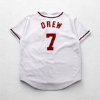 RUSSELL ATHLETICS 90s MLB Baseball Shirt L White Polyester Braves Numbering