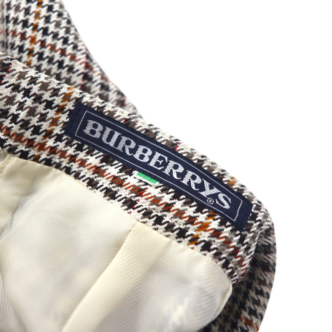 Burberrys Silk Double Breasted Suit Set M Beige Check Wool WILLIAM BROWN