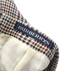 Burberrys Silk Double Breasted Suit Set M Beige Check Wool WILLIAM BROWN