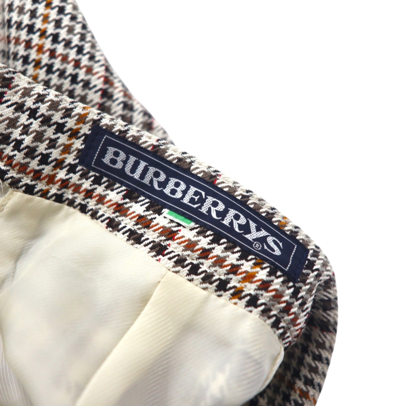 Burberrys Silk Double Breasted Suit Set M Beige Check Wool WILLIAM BROWN