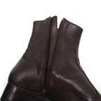 KENZO Japanese-made leather side-zip boots, size 26.5cm, cracked finish, Goodyear welt construction, 30923245023