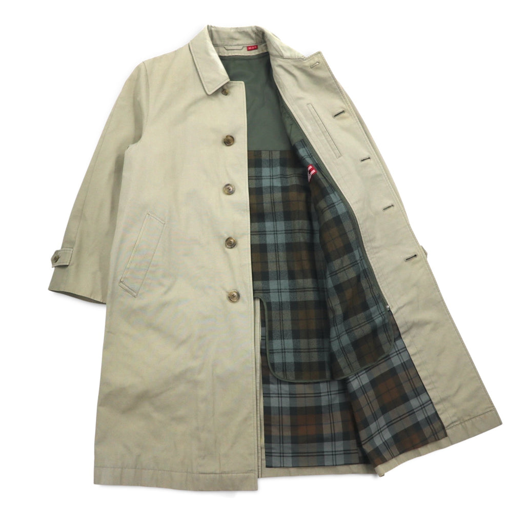 D'URBAN 80s Balmacaan Trench Coat M Beige Removable Liner Belt Included Made in Japan