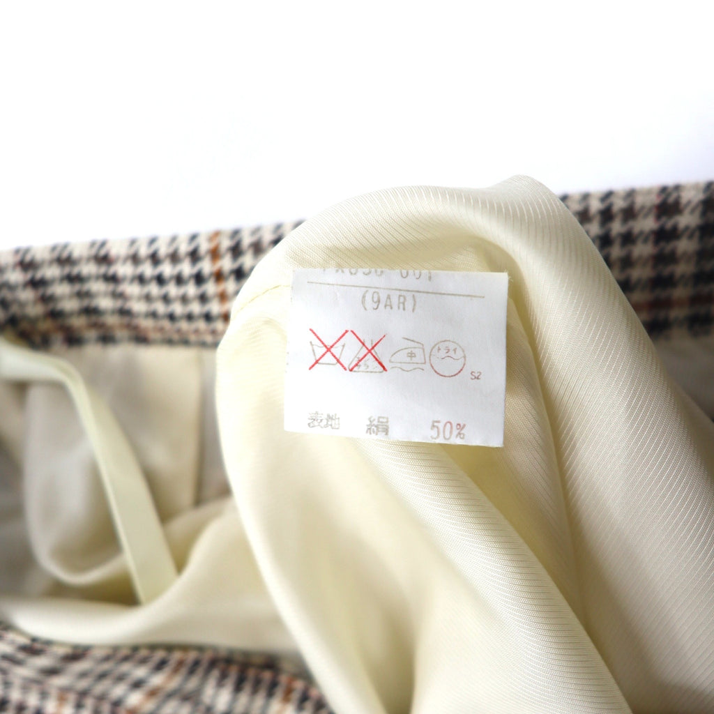 Burberrys Silk Double Breasted Suit Set M Beige Check Wool WILLIAM BROWN