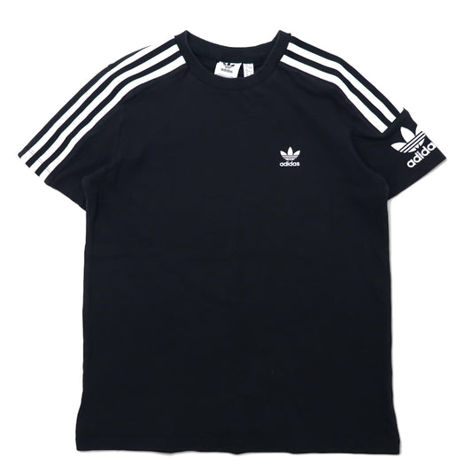 日本然リトテ-古着オンライン-adidas originals トレフォイルロゴ Tシャツ XOT ブラック コットン 3ストライプ-adidas originals Trefoil Logo T-Shirt XOT Black Cotton 3 Striped