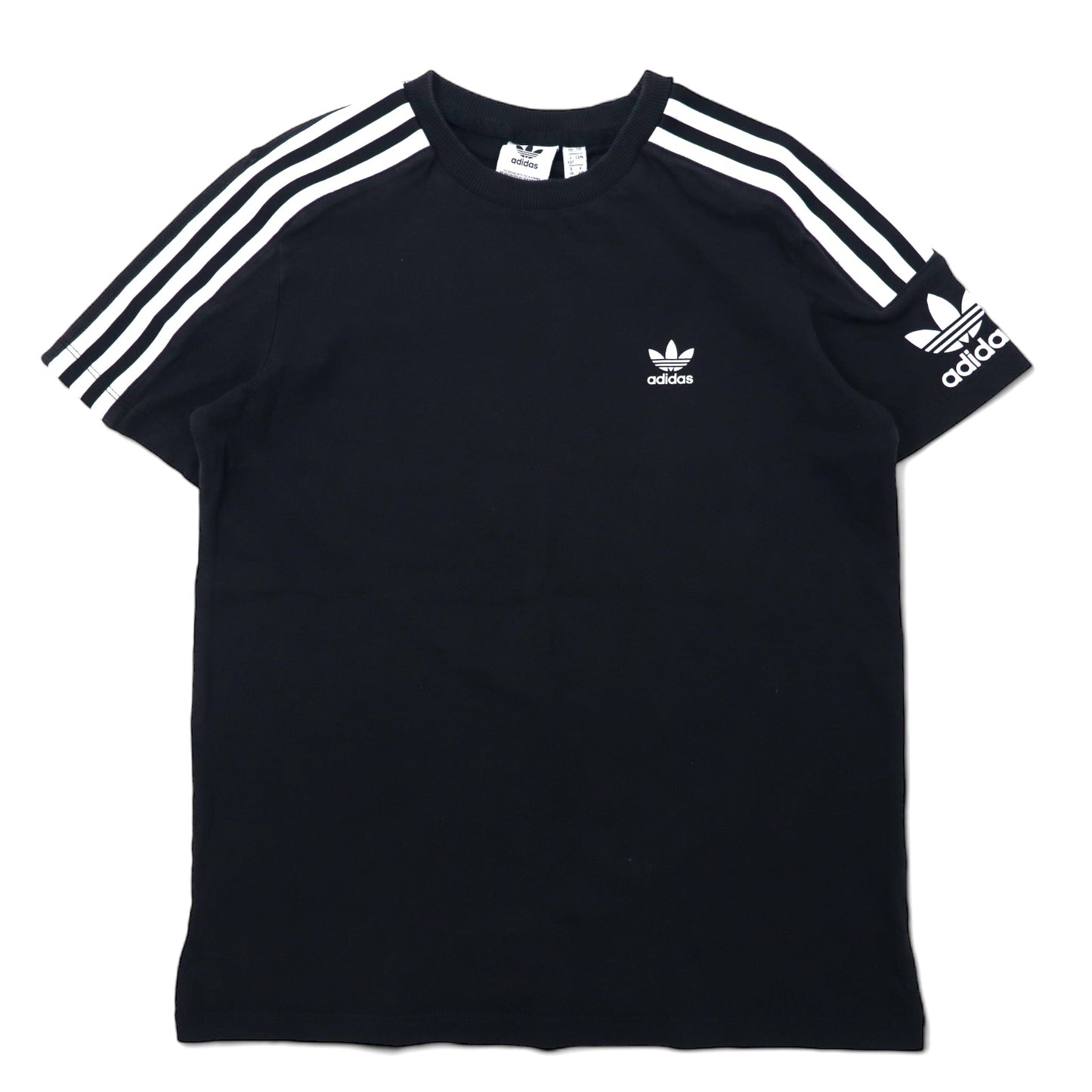 adidas originals トレフォイルロゴ Tシャツ XOT ブラック コットン 3ストライプ