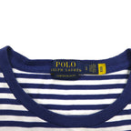 POLO RALPH LAUREN Striped T-shirt L Navy White Cotton Small Pony Embroidery